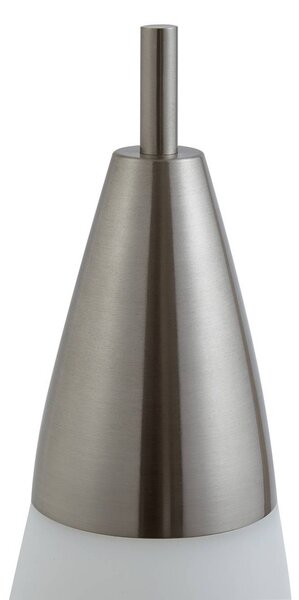 Lucande LED állólámpa Tarell, fehér/nikkel, 146 cm, fényerőszabályzóval, dimmelhető, Fehér / opál, Nappali / Étkező, Műanyag, Modern