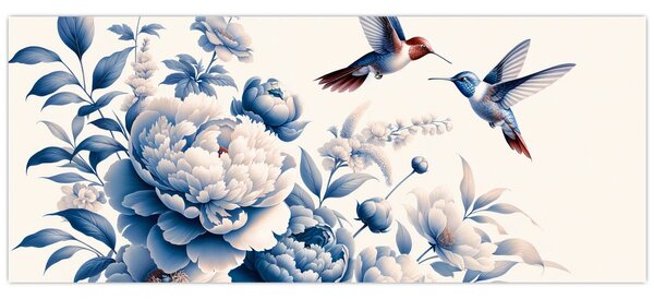 Kép - Kolibrik a virág felett (120x50 cm)