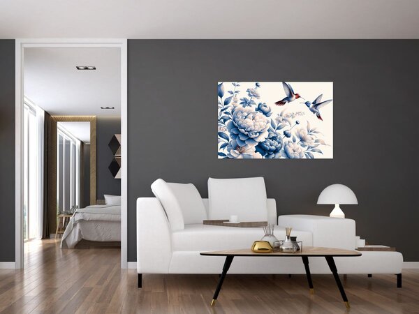 Kép - Kolibrik a virág felett (90x60 cm)