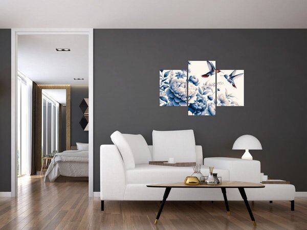 Kép - Kolibrik a virág felett (90x60 cm)