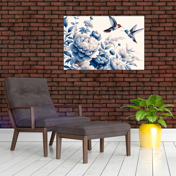 Kép - Kolibrik a virág felett (90x60 cm)