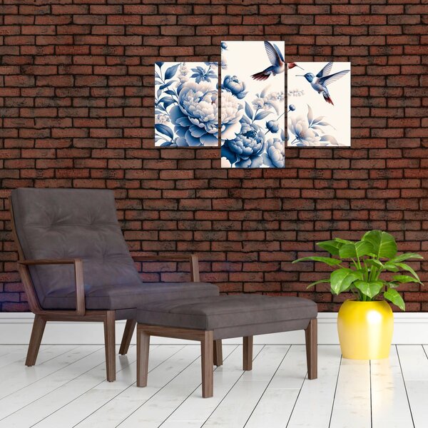 Kép - Kolibrik a virág felett (90x60 cm)