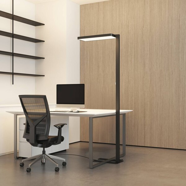Arcchio LED álló világítás Timon, 54W, fekete, magasság 195 cm, dimmelhető, Fekete, Dolgozószoba / Iroda, Alumínium, Modern