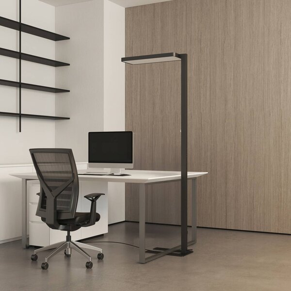 Arcchio LED álló világítás Timon, 54W, fekete, magasság 195 cm, dimmelhető, Fekete, Dolgozószoba / Iroda, Alumínium, Modern