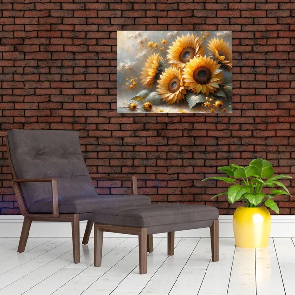 Kép - Napraforgók festménye (70x50 cm)
