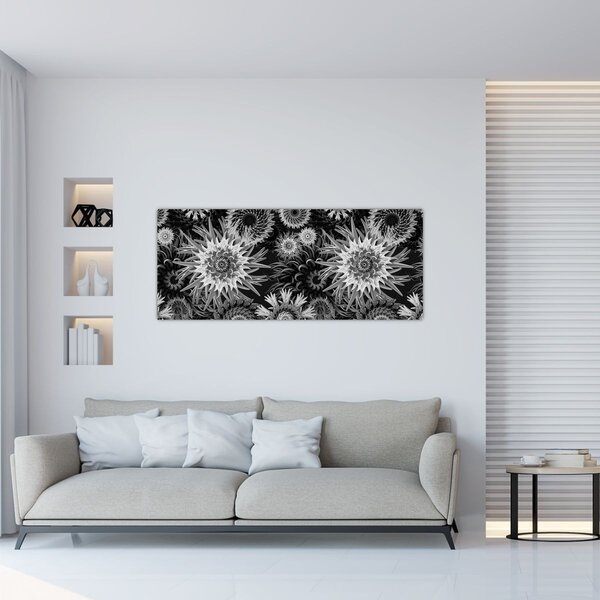 Kép - Fekete és fehér gyűszűvirág (120x50 cm)