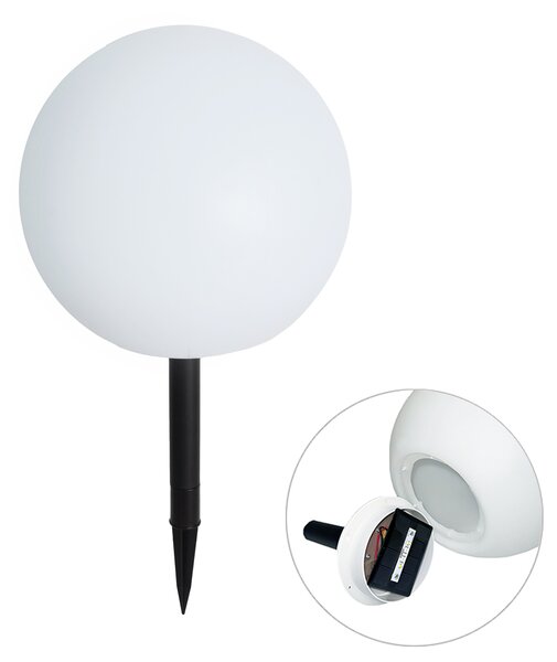 Kültéri lámpa fehér 30 cm, LED-del, IP44, napenergia, RGBW - Ludger