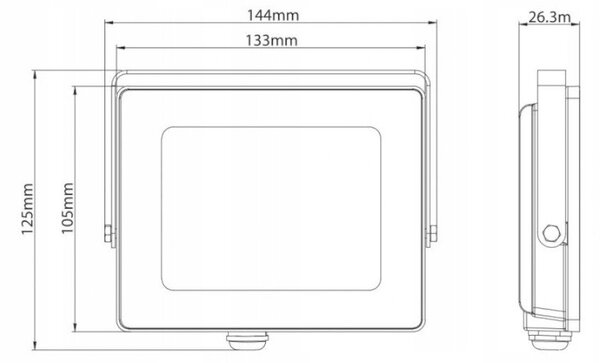 Projektor LED Eco Light EC79860 slim 30W 2700lm 4000K IP65 czarny