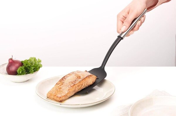 Brabantia Profile Cook & Serve nagy méretű spatula, tapadásmentes, hőálló, r.m. acél markolat, műanyag fej, selyem matt, fekete - 250705