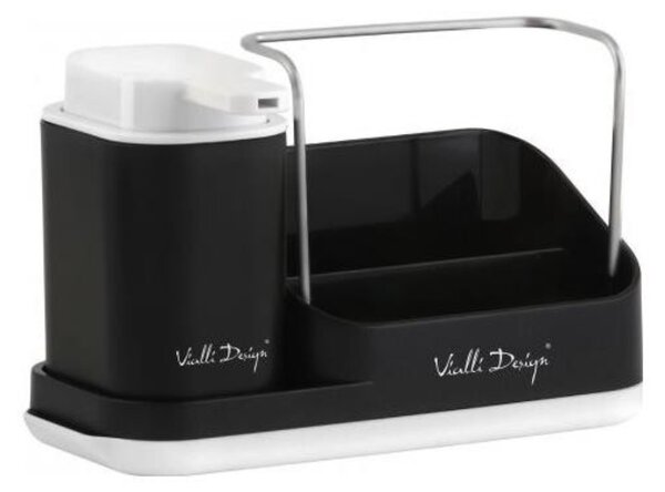 Vialli Design Livio Duo Konyhai rendszerező folyadékadagolóval - Fekete/Fehér