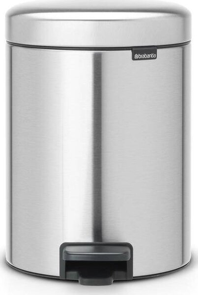 BRABANTIA NewIcon pedálos hulladékgyűjtő szagmentesen záródó Soft-Close fedél műanyag tartály 5L - W méret r.m. acél selyem - 112645