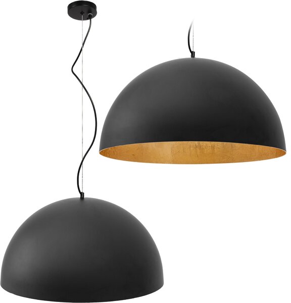 Szerszámlámpa - Mennyezeti lámpa függő fémtál 50cm 1xE27, fekete, OSW-05011
