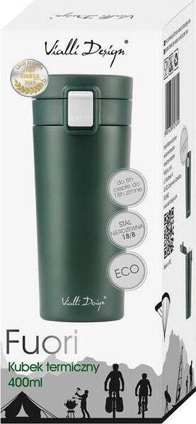 Vialli Design Fuori Dupla falú utazó Termosz bögre 400ml - Zöld