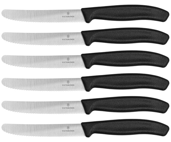 Victorinox Swiss Classic Asztali étlkező kés készlet - Fekete (6db / csomag)