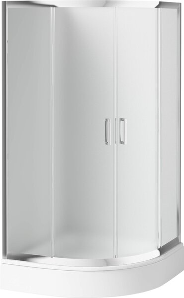 Deante Funkia, negyedkör alakú zuhanykabin tolóajtóval 90x90 cm, magasság 170 cm, 5 mm-es jégüveg, króm profil, KYP_653K