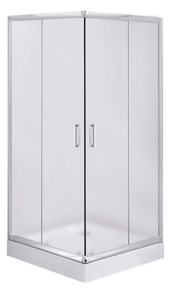 Deante Funkia, szögletes zuhanyzó 80x80 cm, magasság 185 cm, 5 mm matt üveg, króm profil, KYC_642K