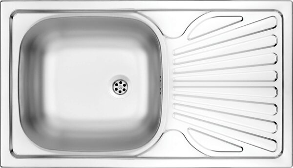 Deante Techno, rozsdamentes acél munkalap mosogató 1 kamrás Z/O 760x435x150 2" + szifon, dekor mintás, ZMU_3110