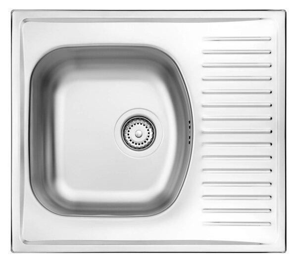 Deante Techno, rozsdamentes acél munkalap mosogató 1 kamrás Z/KO 580x510x150 3,5" + szifon, szatén mintás, ZMU_0113
