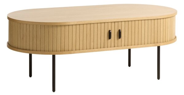 Natúr színű dohányzóasztal tölgyfa dekorral 60x120 cm Nola – Unique Furniture