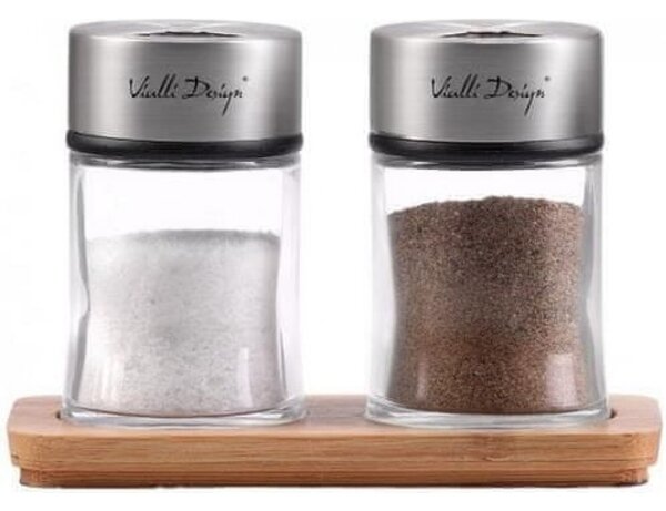 Vialli Design 8821 Soho Üveg Fűszerszóró szett - Átlátszó / Ezüst