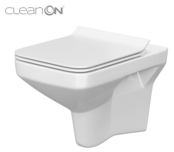 Cersanit Como Clean On, függő WC csésze ülőke nélkül, fehér, K32-020