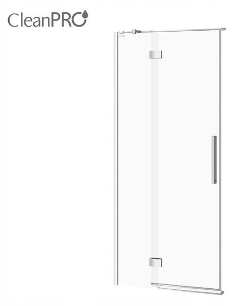 Cersanit Crea, szárnyas ajtó nyílásra 90x200 cm (balra), 8mm átlátszó üveg, króm profil, S159-005