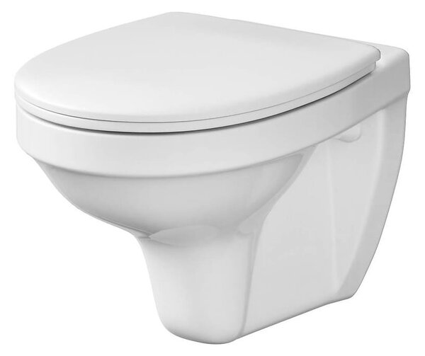Cersanit DELFI - függő WC csésze + antibakteriális duroplaszt ülőke, fehér, K97-133