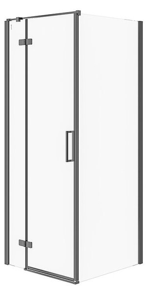 Cersanit Jota, sarokzuhany 80 (ajtó bal) x 80 (fal) x 195, 6mm átlátszó üveg, fekete profil, S160-007