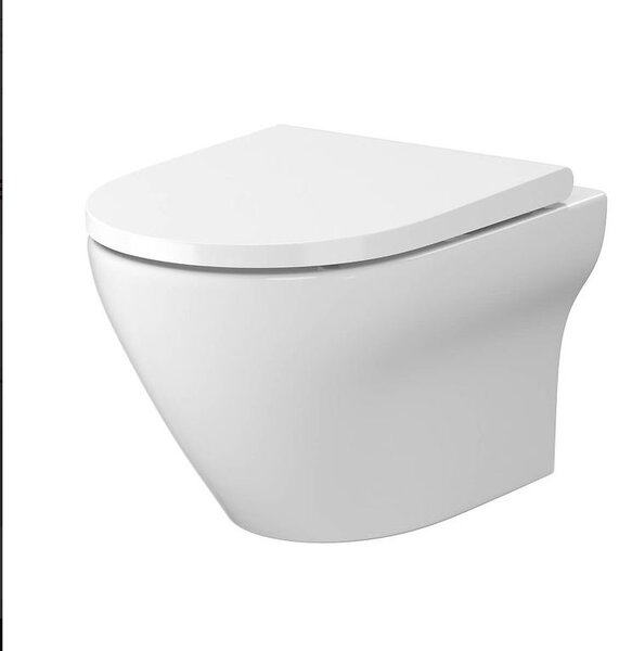Cersanit Larga Oval CleanOn - függő WC csésze SLIM ülőkével, hőre keményedő, fehér, S701-472