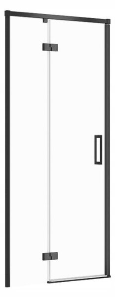 Cersanit Larga, nyíló szárnyas ajtó 90x195cm, balos kivitel, 6mm átlátszó üveg, fekete profil, S932-128