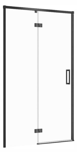 Cersanit Larga, szárnyas ajtó nyílásra 120x195cm, balos kivitel, 6mm átlátszó üveg, fekete profil, S932-130