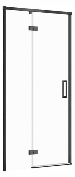 Cersanit Larga, nyíló szárnyas ajtó 100x195cm, balos kivitel, 6mm átlátszó üveg, fekete profil, S932-129