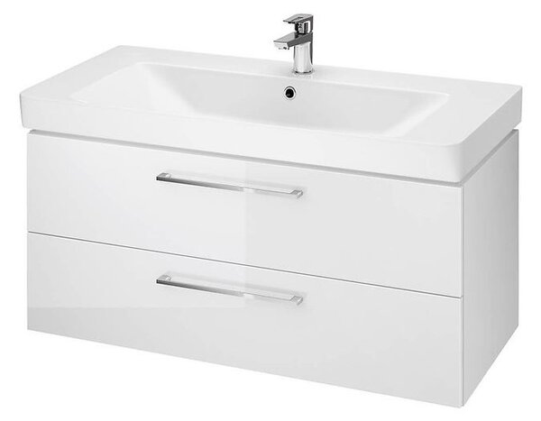 Cersanit Mille - akasztós szekrény és mosdó készlet 100 cm, fehér, S801-330-DSM