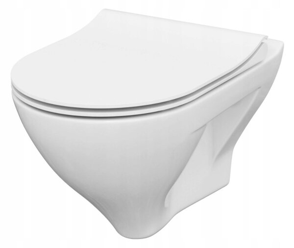 Cersanit Mille - függő WC csésze CleanOn SLIM lassan eső, hőre keményedő ülőkével, SET B291, fehér, S701-453