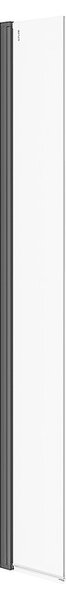 Cersanit Mille, forgatható zuhanykabin 30x200 cm, 8mm átlátszó üveg, fekete profil, S161-011
