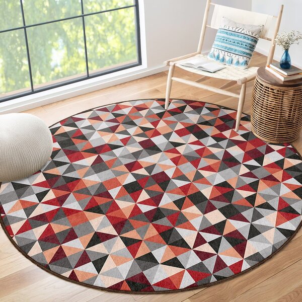 Piros-szürke mosható kerek szőnyeg ø 80 cm Ignite – Mila Home