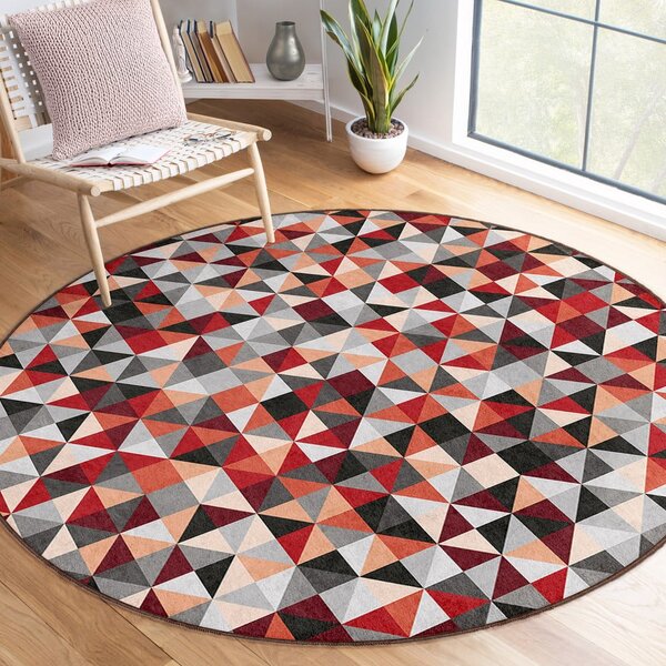 Piros-szürke mosható kerek szőnyeg ø 80 cm Ignite – Mila Home