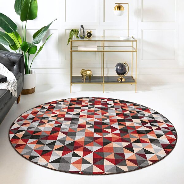 Piros-szürke mosható kerek szőnyeg ø 80 cm Ignite – Mila Home