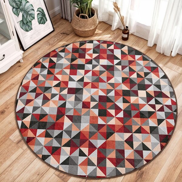 Piros-szürke mosható kerek szőnyeg ø 80 cm Ignite – Mila Home