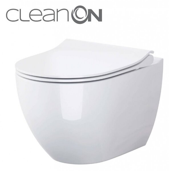 Cersanit ZEN - závesná wc misa CleanOn s pomaly padajúcim sedátkom, biela, S701-428