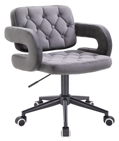 HR8403K Grafit modern velúr szék fekete lábbal