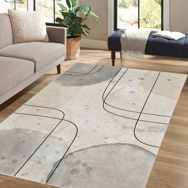 Szürke-krémszínű mosható szőnyeg 120x180 cm Simple Lines – Mila Home