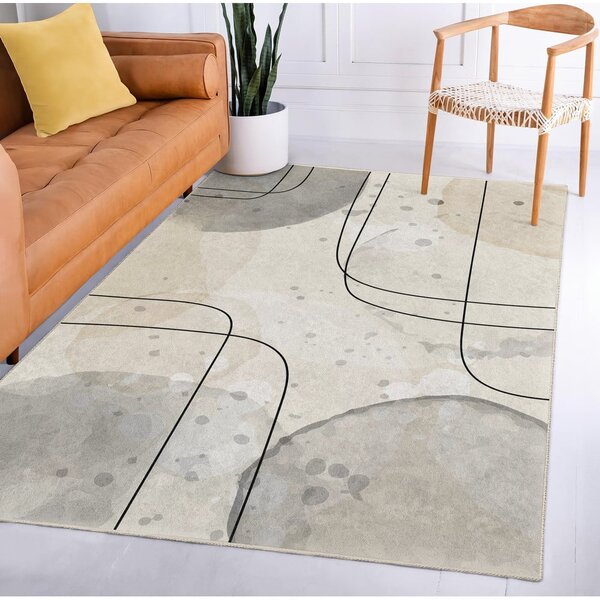 Szürke-krémszínű mosható szőnyeg 120x180 cm Simple Lines – Mila Home