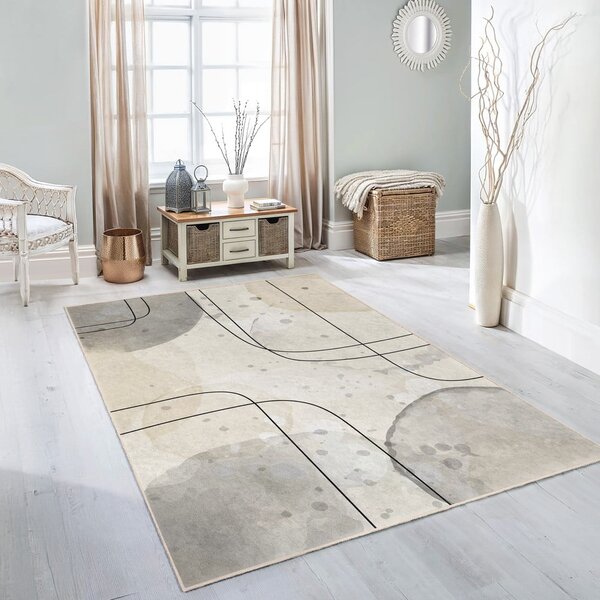 Szürke-krémszínű mosható szőnyeg 120x180 cm Simple Lines – Mila Home