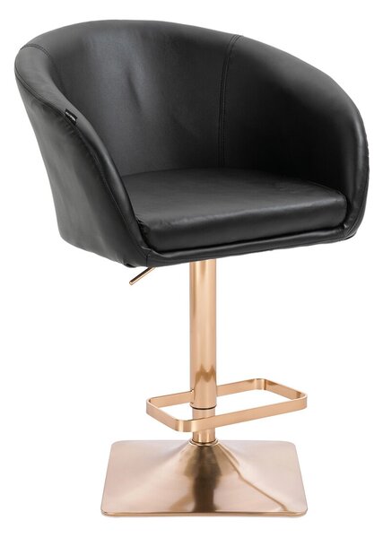 HC8326KW Fekete modern műbőr szék arany lábbal