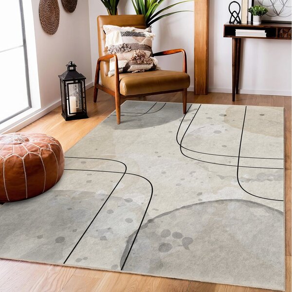 Szürke-krémszínű mosható szőnyeg 120x180 cm Simple Lines – Mila Home