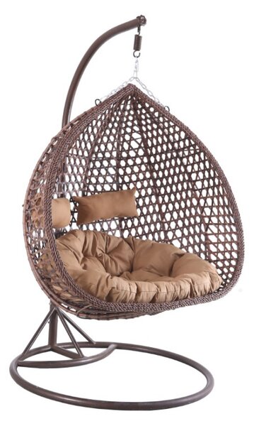 Függő Hinta Fotel Dupla Miami Choco (Barna) 130x125x200cm