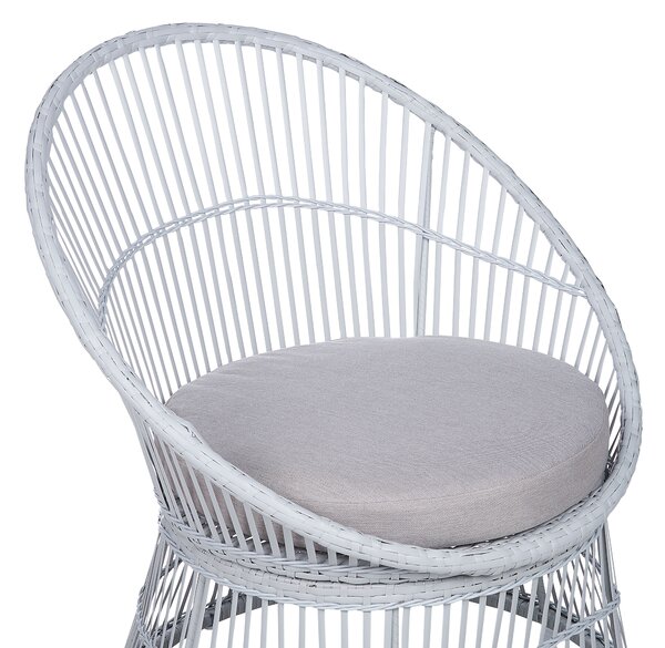 Bisztrószett párnákkal MESYNA PE Rattan Fehér