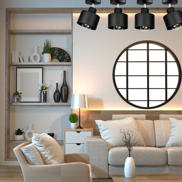 Mennyzeti lámpa fekete fém búrával | Loft - Industrial | Glimex Lavor 1xE27 GKL41C