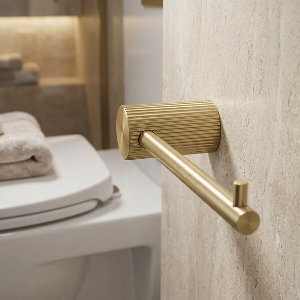 Falra szerelhető wc papír tartó 64105 SOLO Brush Gold